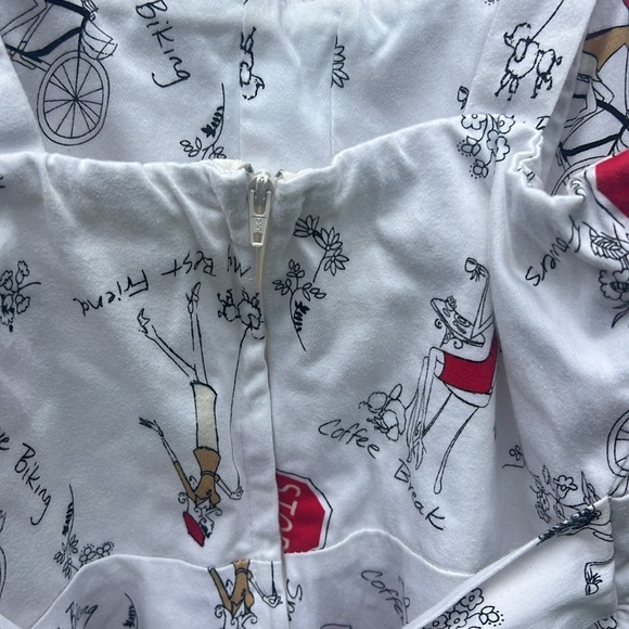 Varga Retro White Patterned Pinup Dress Size XS - Picture 4 of 12
